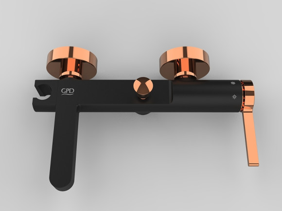 Смеситель для ванны GPD Gildo MBB165-S-R Черный Розовое золото