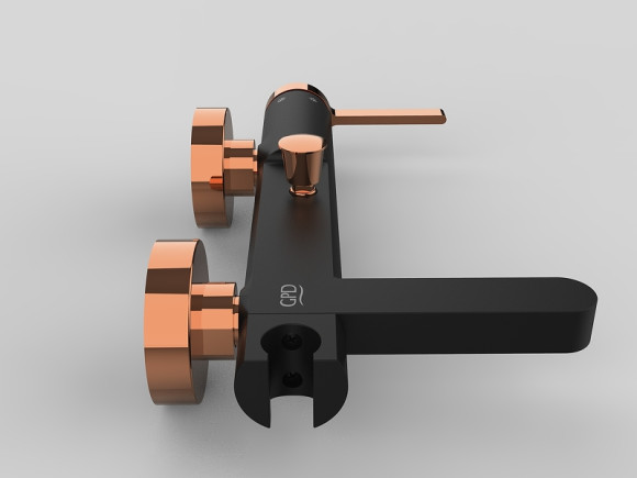 Смеситель для ванны GPD Gildo MBB165-S-R Черный Розовое золото