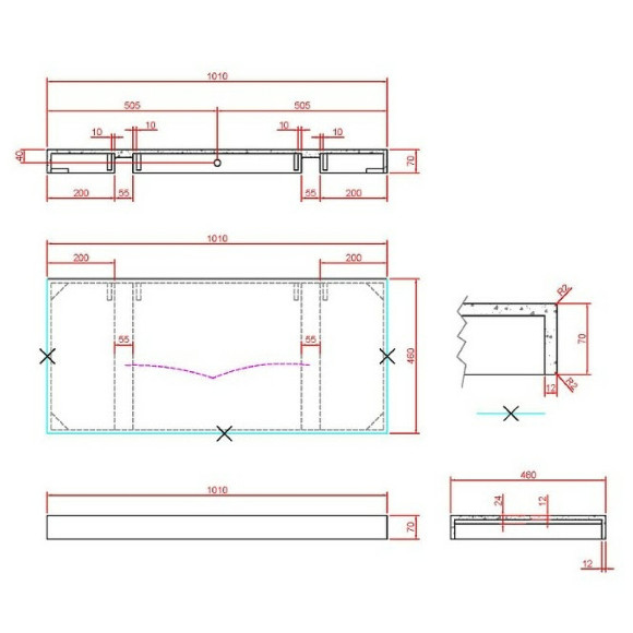 Столешница под раковину Boheme Armadi Art Flat 100 869-100-CLCT Белый мрамор
