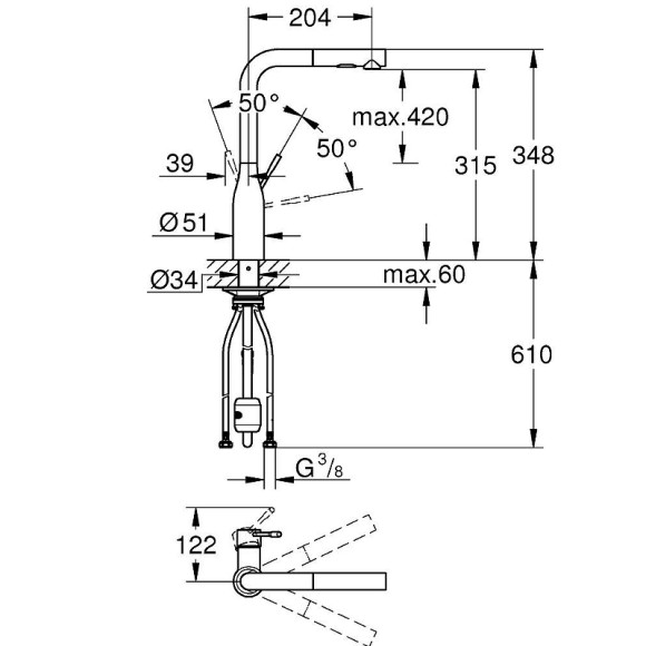 Смеситель для кухни Grohe Essence New 30270000 Хром Смеситель для кухни Grohe Essence New 30270000 Хром