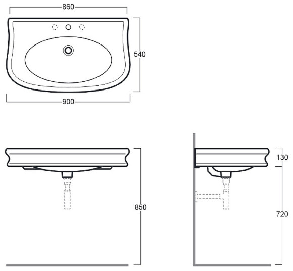 Раковина Simas Lante 90 LA11bi*1 Белая
