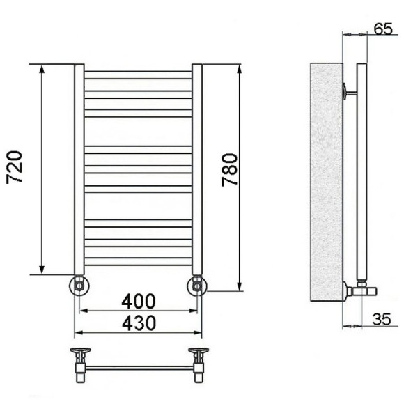 Водяной полотенцесушитель Ника Modern ЛМ 5 80x40 Хром Водяной полотенцесушитель Ника Modern ЛМ 5 80x40 Хром