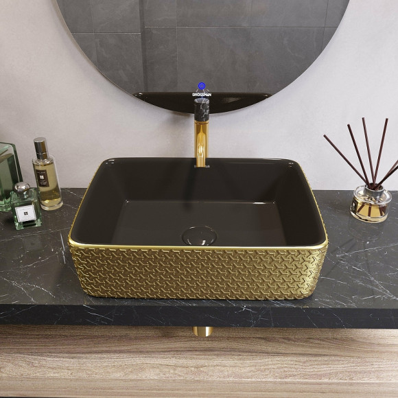 Раковина-чаша Grossman Color 48 GR-3016GBR Золото Черная Раковина-чаша Grossman Color 48 GR-3016GBR Золото Черная