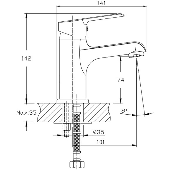 Смеситель для раковины Orange Prim M42-021cr Хром
