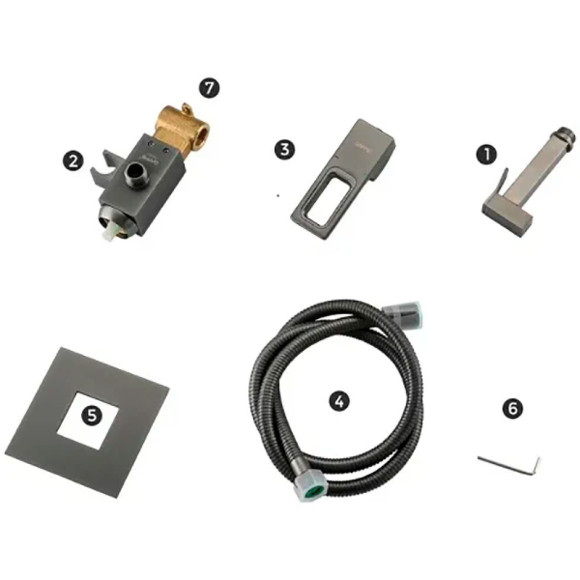 Гигиенический душ со смесителем Gappo G17-9 G7217-9 Оружейная сталь