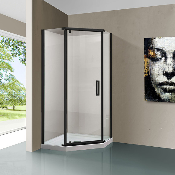 Душевой уголок Vincea Stresa 100х100 VSP-1S100CLB профиль Черный стекло прозрачное Душевой уголок Vincea Stresa 100х100 VSP-1S100CLB профиль Черный стекло прозрачное