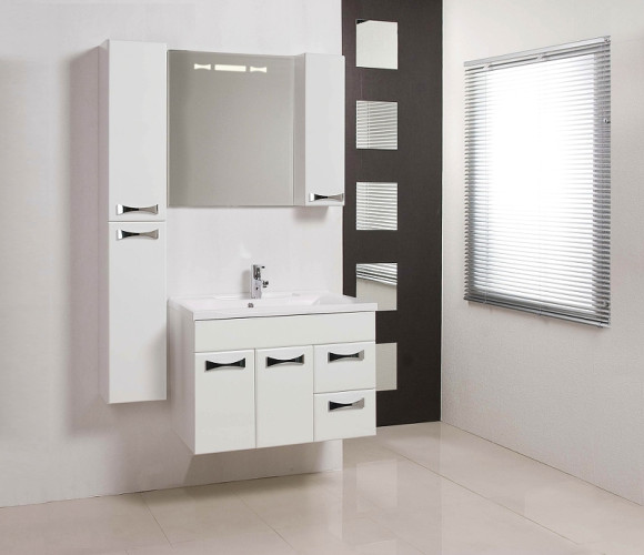 Зеркало со шкафом Aquaton Диор 80 R 1A168002DR01R с подсветкой Белое Зеркало со шкафом Aquaton Диор 80 R 1A168002DR01R с подсветкой Белое