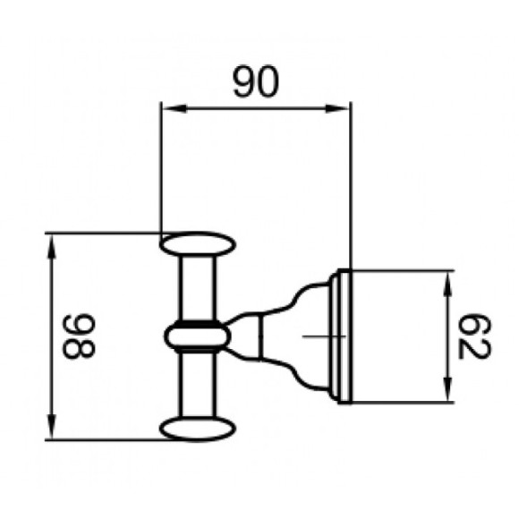 Двойной крючок Webert Ottocento AM500401065 Бронза Двойной крючок Webert Ottocento AM500401065 Бронза