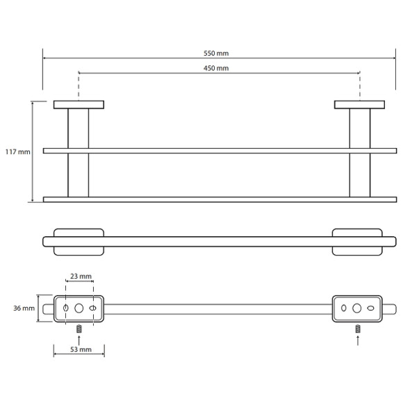 Полотенцедержатель Bemeta Niki 153104052 двойной Хром
