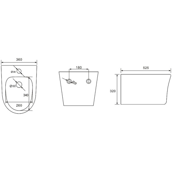 Биде Aquatek Ника AQ1009-00 подвесное Белое Биде Aquatek Ника AQ1009-00 подвесное Белое