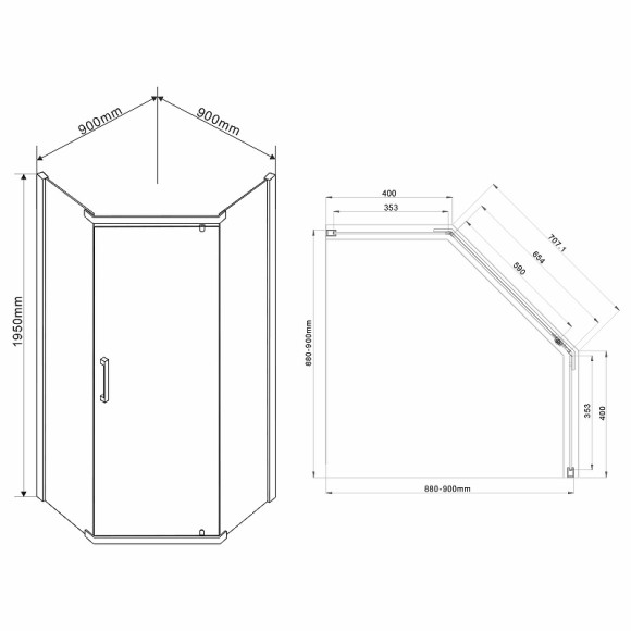 Душевой уголок Vincea Stresa 90x90 VSP-1S900CLGM профиль Вороненая сталь стекло прозрачное Душевой уголок Vincea Stresa 90x90 VSP-1S900CLGM профиль Вороненая сталь стекло прозрачное