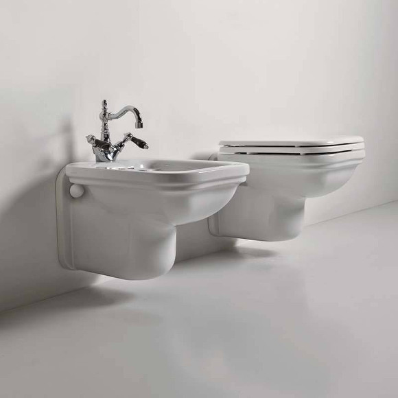 Биде Kerasan Waldorf 4125K1bi/cr*1 подвесное Белое Биде Kerasan Waldorf 4125K1bi/cr*1 подвесное Белое