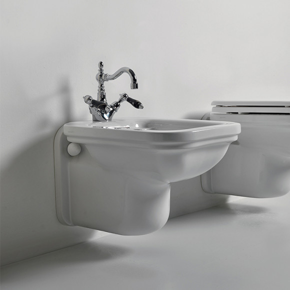 Биде Kerasan Waldorf 4125K1bi/cr*1 подвесное Белое Биде Kerasan Waldorf 4125K1bi/cr*1 подвесное Белое