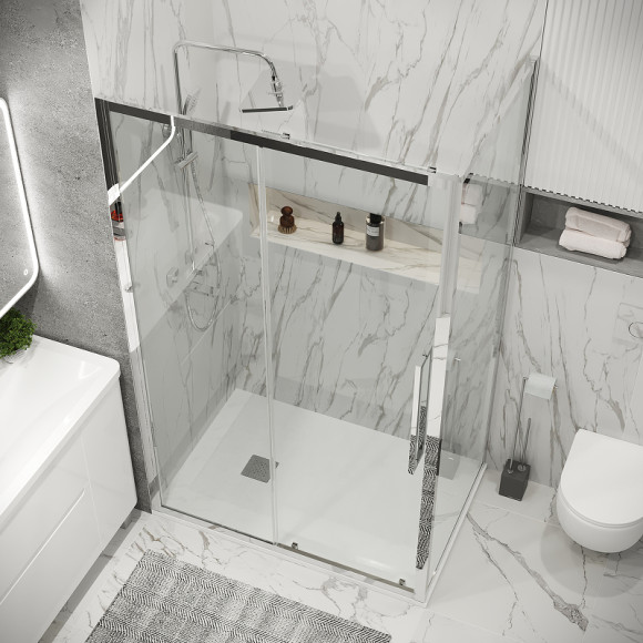 Душевой уголок Grossman Cosmo 100х80 120.K33.02.1080.10.00 профиль Хром стекло прозрачное Душевой уголок Grossman Cosmo 100х80 120.K33.02.1080.10.00 профиль Хром стекло прозрачное