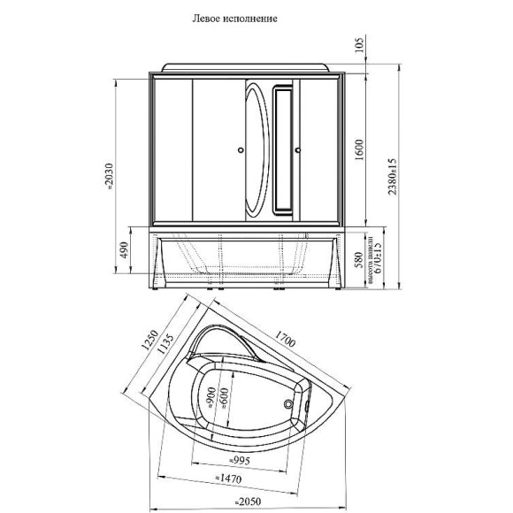Душевой бокс Radomir Вирсавия К2 170x125 L 1-04-6-1-5-0701 с баней с гидромассажем Душевой бокс Radomir Вирсавия К2 170x125 L 1-04-6-1-5-0701 с баней с гидромассажем