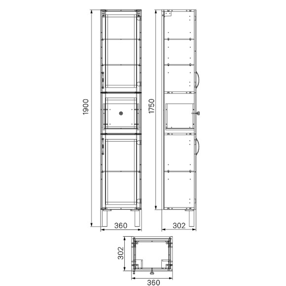 Шкаф пенал Iddis Oxford 36 OXF36N0i97 Синий