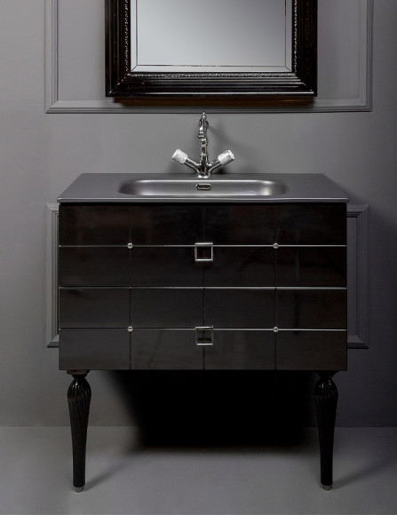 Тумба под раковину Boheme Armadi Art Vallessi Avantgarde Piazza 100 841-100-BCR подвесная Черная Хром