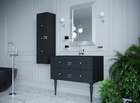 Тумба под раковину Boheme Armadi Art Vallessi Avantgarde Piazza 100 841-100-BCR подвесная Черная Хром