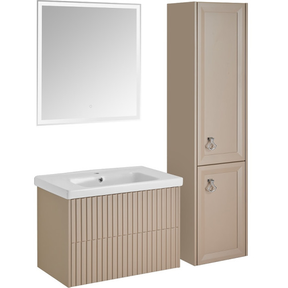 Шкаф пенал ASB-Woodline Риола 40 12420 подвесной Капучино