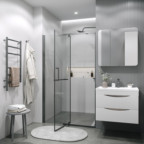 Душевая дверь Grossman Pragma 100 100.K33.03.100.42.00 профиль Графит сатин стекло прозрачное Душевая дверь Grossman Pragma 100 100.K33.03.100.42.00 профиль Графит сатин стекло прозрачное