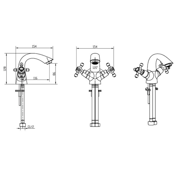 Смеситель для раковины Boheme Tradizionale Oro 291 Золото Смеситель для раковины Boheme Tradizionale Oro 291 Золото