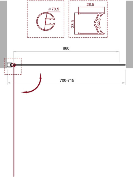Шторка на ванну BelBagno UNO-V-1-70/150-C-Cr профиль Хром стекло прозрачное