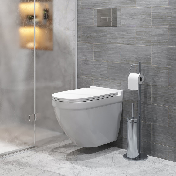 Унитаз Grossman GR-4483SQ подвесной Белый глянцевый с сиденьем Микролифт Унитаз Grossman GR-4483SQ подвесной Белый глянцевый с сиденьем Микролифт