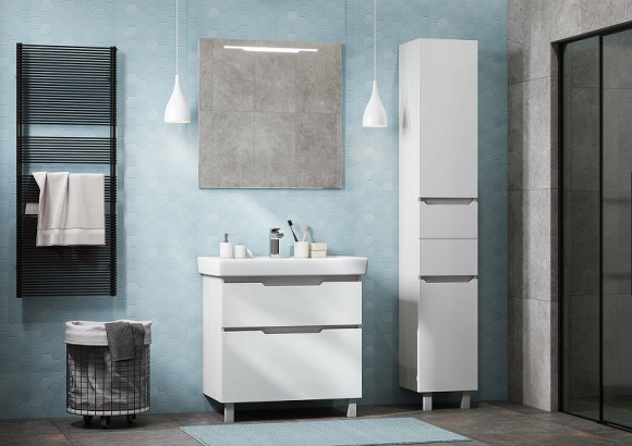 Зеркало Aquaton Дакота 80 1A203102DA010 с подсветкой Белое с выключателем