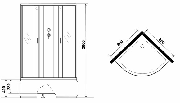 Душевая кабина Niagara Classic 80х80 NG-6707-14BK без гидромассажа Душевая кабина Niagara Classic 80х80 NG-6707-14BK без гидромассажа