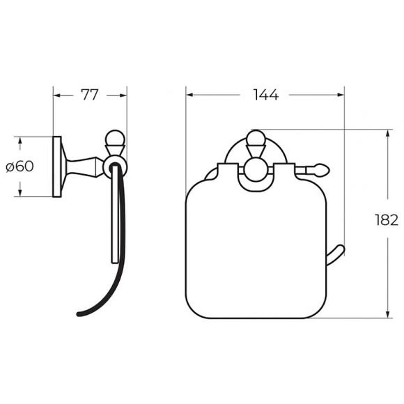 Держатель туалетной бумаги Art&Max Antic AM-E-2683AL с крышкой Хром