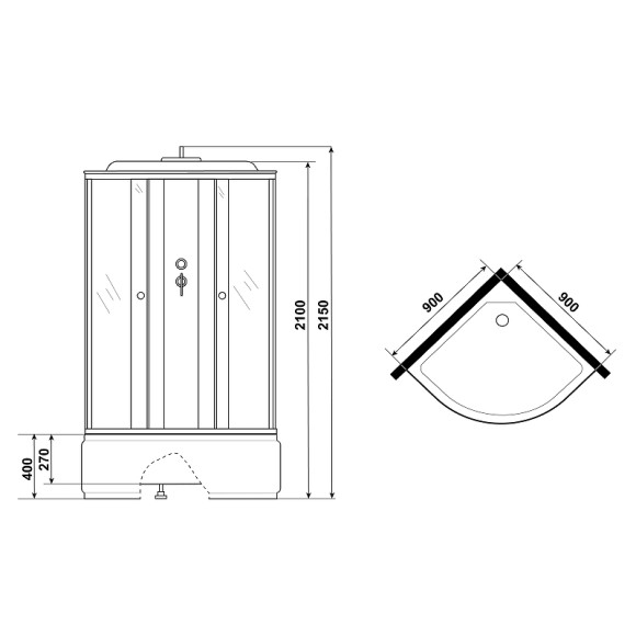 Душевая кабина Niagara Eco 90x90 NG-7508-14 без гидромассажа Душевая кабина Niagara Eco 90x90 NG-7508-14 без гидромассажа