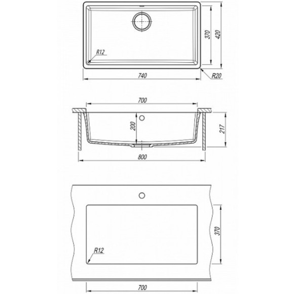Кухонная мойка Florentina Вега-700 22.435.E0700.202 Шампань Кухонная мойка Florentina Вега-700 22.435.E0700.202 Шампань