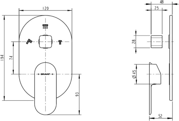 Смеситель для душа Bravat Gina P69194C-ENG Хром Смеситель для душа Bravat Gina P69194C-ENG Хром