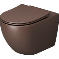 Унитаз Grossman Color GR-4411BRMS подвесной Коричневый матовый с сиденьем Микролифт Унитаз Grossman Color GR-4411BRMS подвесной Коричневый матовый с сиденьем Микролифт