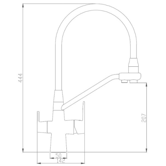 Смеситель для кухни Haiba HB76855-5 Нержавеющая сталь Серый