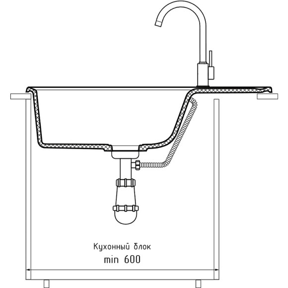 Кухонная мойка GranFest Quarz GF-ZW72 Серая Кухонная мойка GranFest Quarz GF-ZW72 Серая