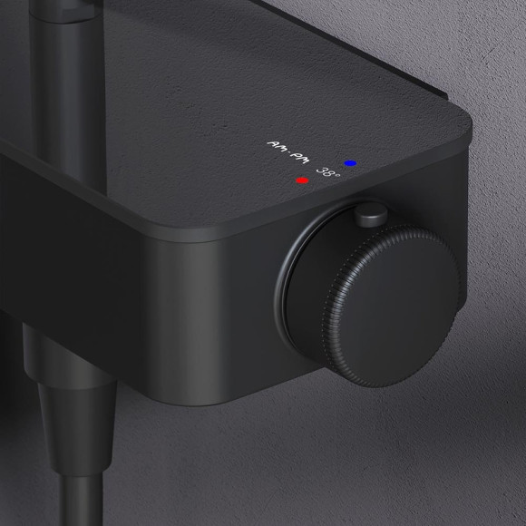 Душевая система AM.PM Inspire V2.0 F0750A522 с термостатом Черная матовая Душевая система AM.PM Inspire V2.0 F0750A522 с термостатом Черная матовая