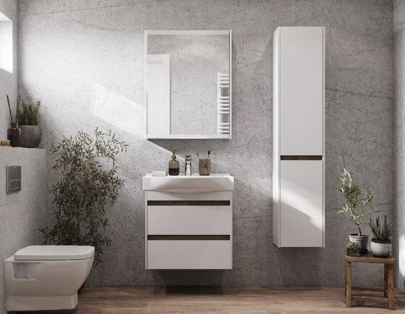 Шкаф пенал Aquaton Нортон 34 L 1A249403NT01L подвесной Белый глянец