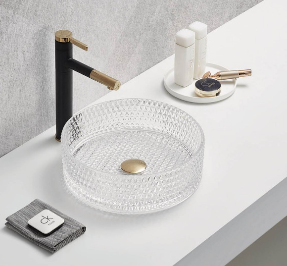 Раковина-чаша CeramaLux 36 GL01 прозрачная