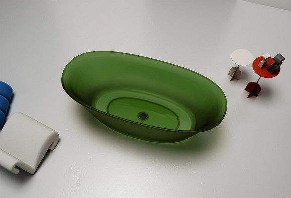 Ванна из полиэфирной смолы Abber Kristall 170х75 AT9707Emerald Зеленая без гидромассажа