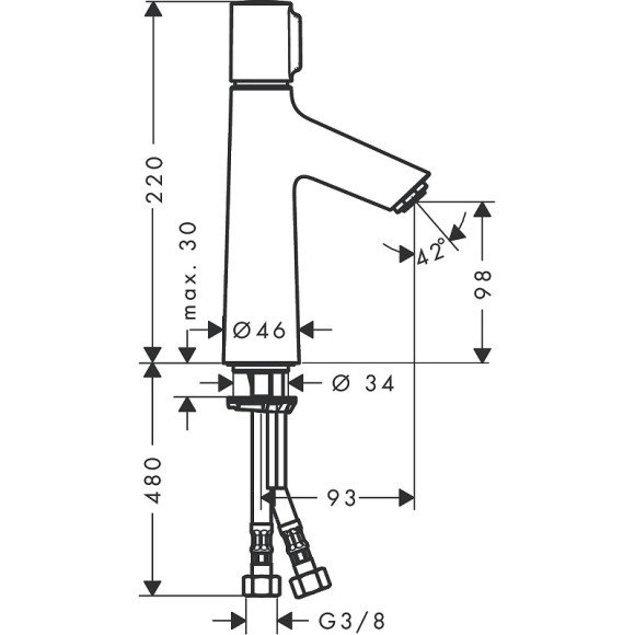 Смеситель для раковины Hansgrohe Talis Select S 72043000 Хром