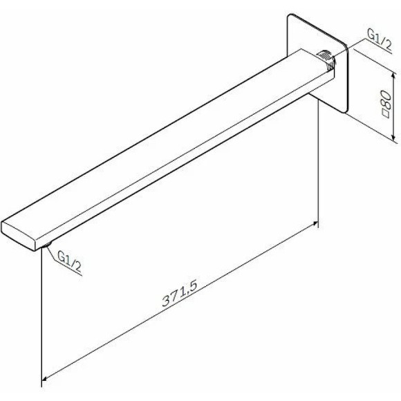 Кронштейн для верхнего душа AM.PM 37 F0500703 Хром