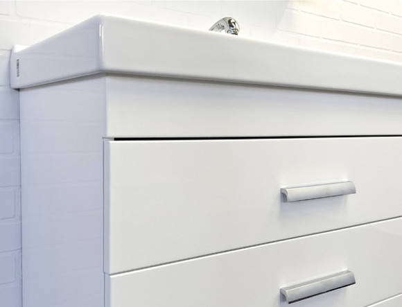 Тумба с раковиной Comforty Никосия 80Н 00-00011162 Белая глянцевая Тумба с раковиной Comforty Никосия 80Н 00-00011162 Белая глянцевая