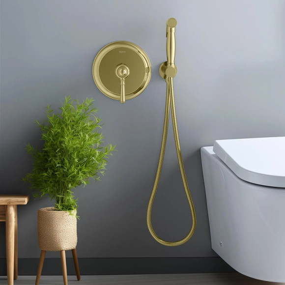 Гигиенический душ со смесителем Aquatek Классик AQ1519PG Полированное золото