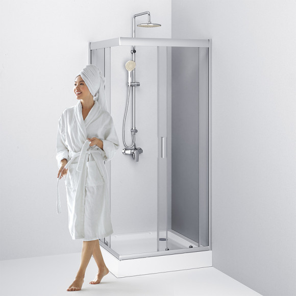 Душевой уголок AM.PM Gem 90х90 W90G-403-090MT профиль Серый стекло прозрачное Душевой уголок AM.PM Gem 90х90 W90G-403-090MT профиль Серый стекло прозрачное