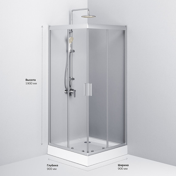 Душевой уголок AM.PM Gem 90х90 W90G-403-090MT профиль Серый стекло прозрачное Душевой уголок AM.PM Gem 90х90 W90G-403-090MT профиль Серый стекло прозрачное