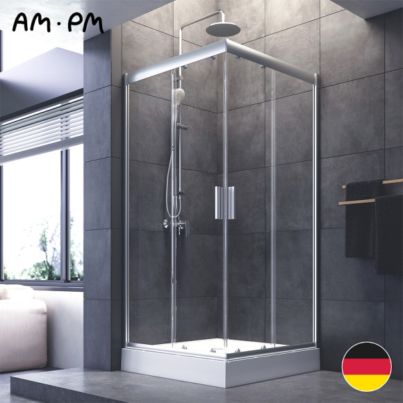 Душевой уголок AM.PM Gem 90х90 W90G-403-090MT профиль Серый стекло прозрачное Душевой уголок AM.PM Gem 90х90 W90G-403-090MT профиль Серый стекло прозрачное