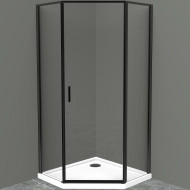 Душевой уголок BelBagno Uno 100х100 UNO-195-P-1-100-C-NERO профиль Черный матовый стекло прозрачное