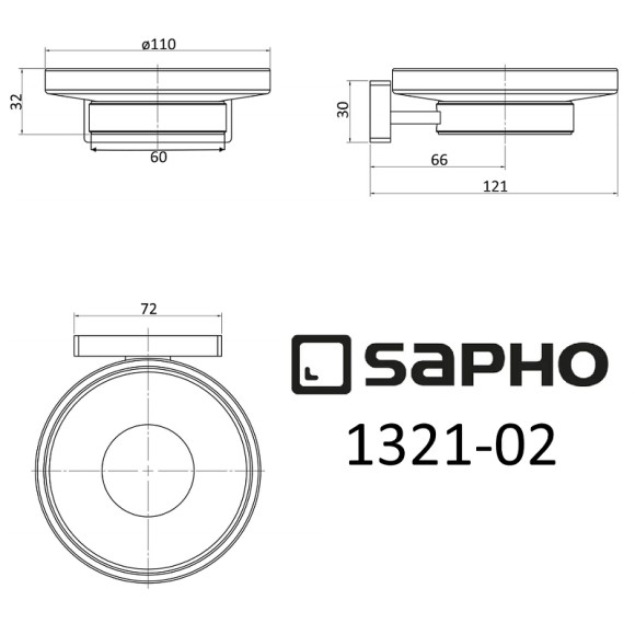 Мыльница Sapho Olymp 1321-02 Хром