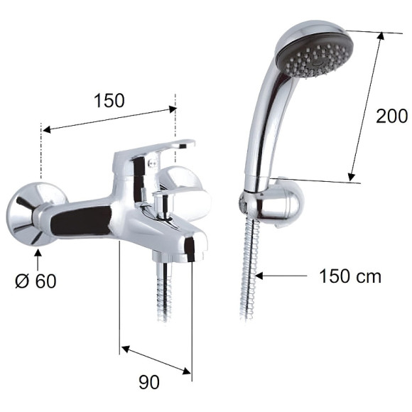 Смеситель для ванны Remer Remix R02 Хром Смеситель для ванны Remer Remix R02 Хром